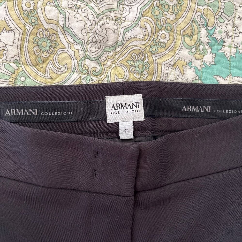 Armani Collezioni pants, blk, made in Italy, flt front, no pocket size 2
